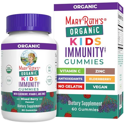 MaryRuth Organics Kids Immune Support Gummies | USDA Organic | Vitamin C, Zinc, and Elderberry Gummies for Kids| Immune Support for Kids Ages 4+ | Vegan | Non-GMO | Gluten Free | 60 Count | Amazon (US)