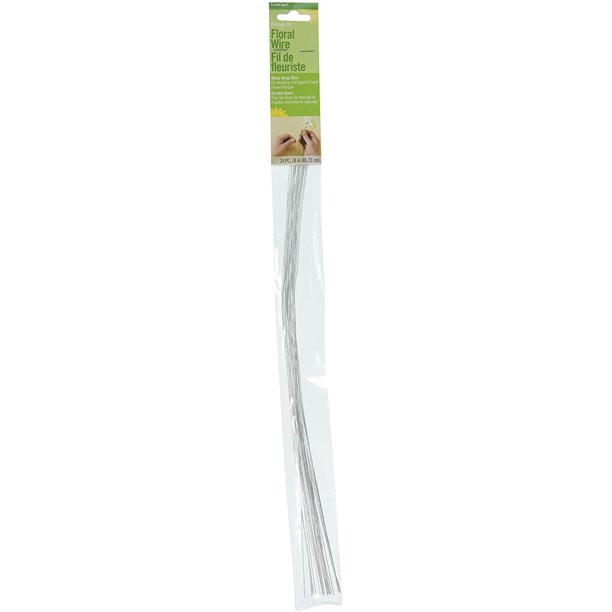 FloraCraft 24 Piece 26 Gauge Floral Wire 18 Inch White-Wrapped - Walmart.com | Walmart (US)