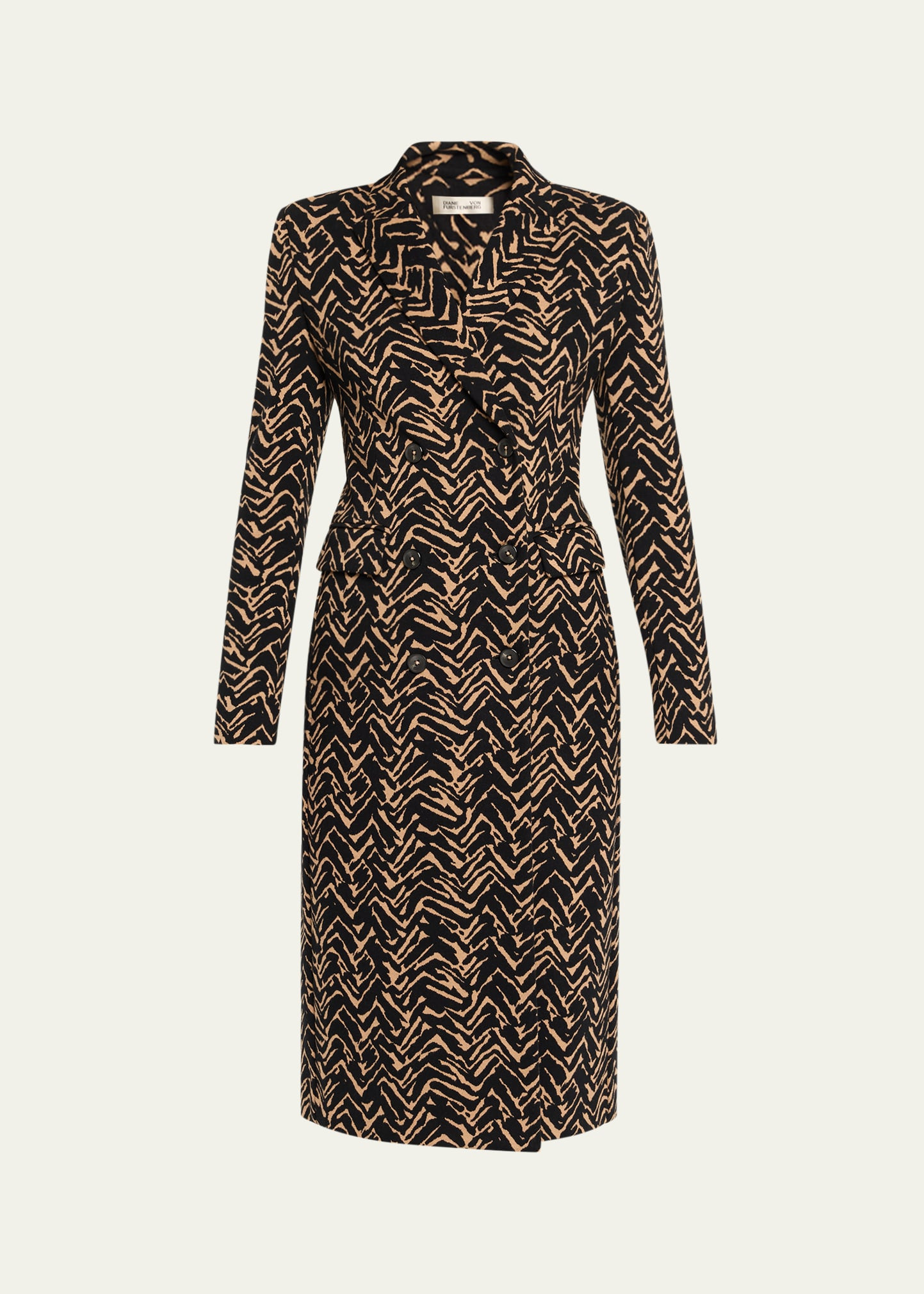 Diane von Furstenberg Ilana Double-Breasted Jacquard Knit Coat | Bergdorf Goodman
