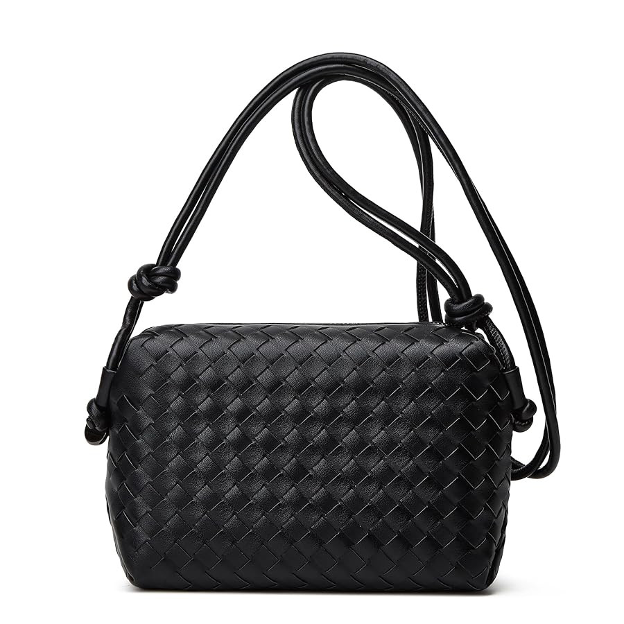 Woven Crossbody Bags for Women: Vegan Leather Handbag - Handwoven Small Purse - Trendy Shoulder B... | Amazon (US)