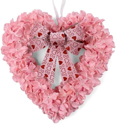 JINGHONG Valentine's Day Decorations Valentines Day Gifts Romantic Heart Wreath with Bow for Vale... | Amazon (US)