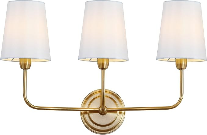 Safavieh SCN4016A Sawyer Brass Gold 3-Light Wall (LED Bulbs Included) Sconce | Amazon (US)