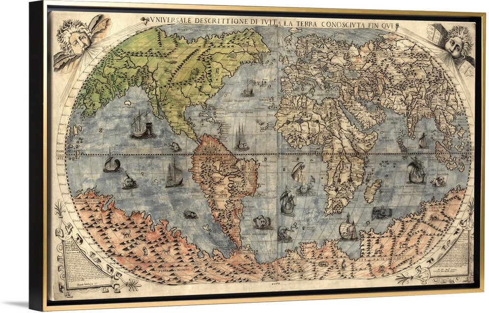 Antique Map of the World, 1565 Wall Art | Great Big Canvas - Dynamic