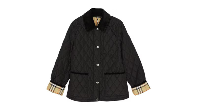 Women's Burberry Quilted Nylon Jacket in Black/Sand | StockX
