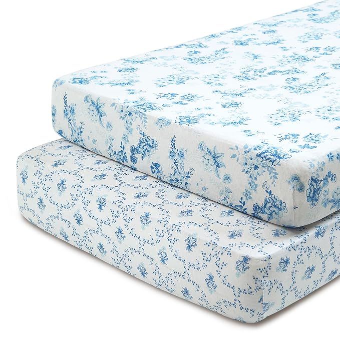 Fitted Crib Sheets for Girls and Boys - 100% Organic Cotton Crib Sheet for Standard Crib and Todd... | Amazon (US)
