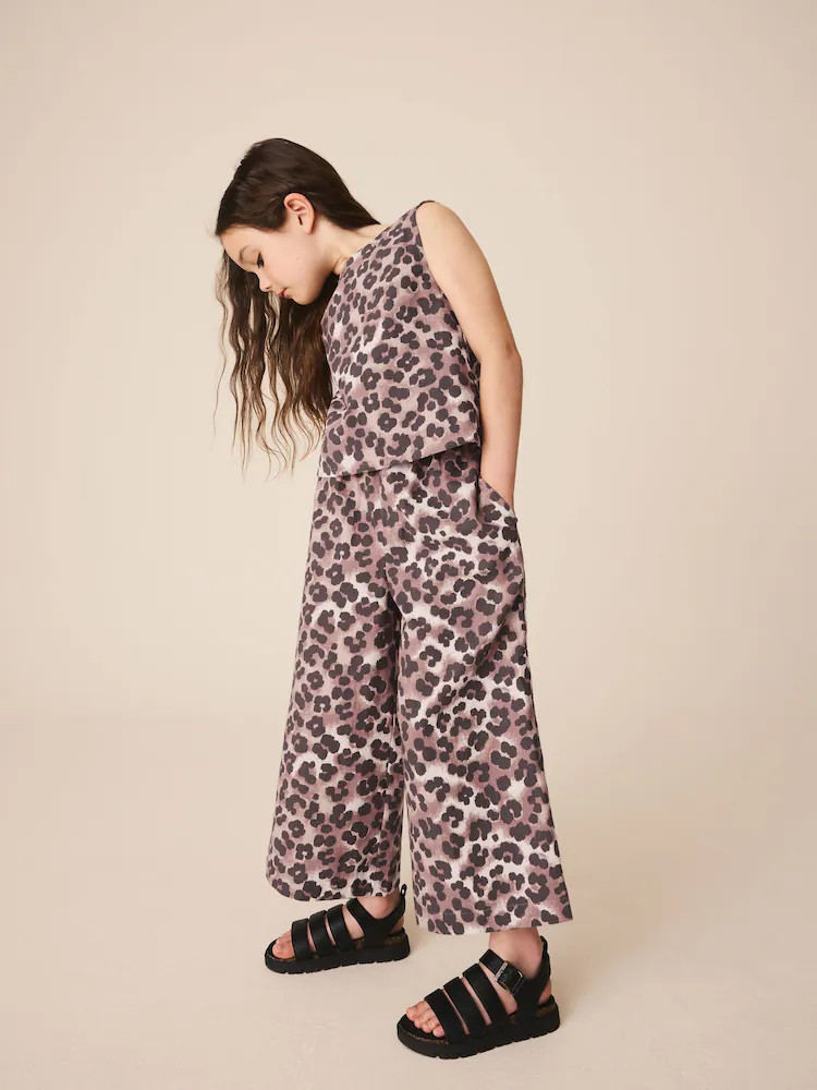 Leopard Print Top & Wide Leg Trousers Set (3-16yrs) | Next US