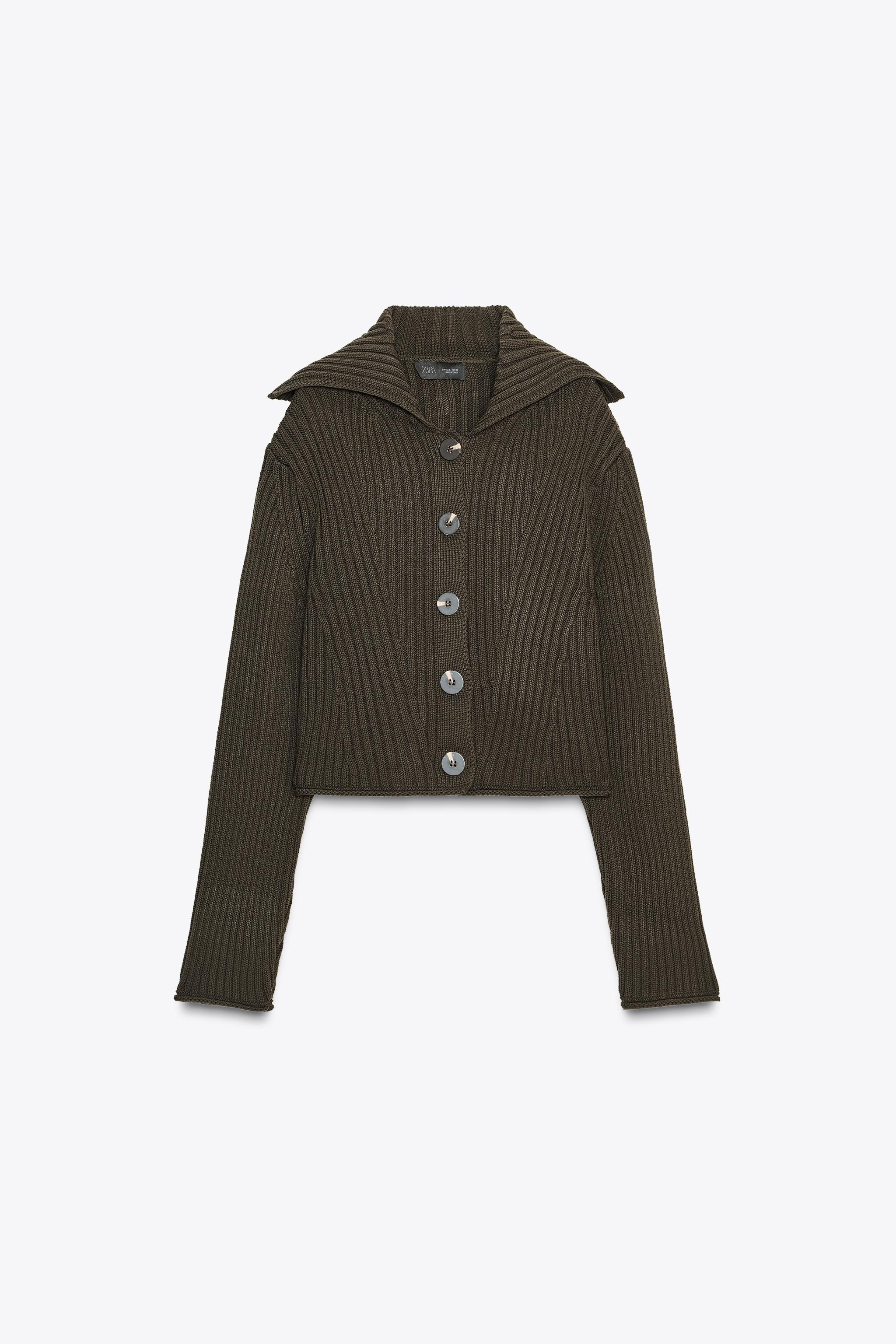 RIB KNIT CARDIGAN WITH BUTTONS | Zara US