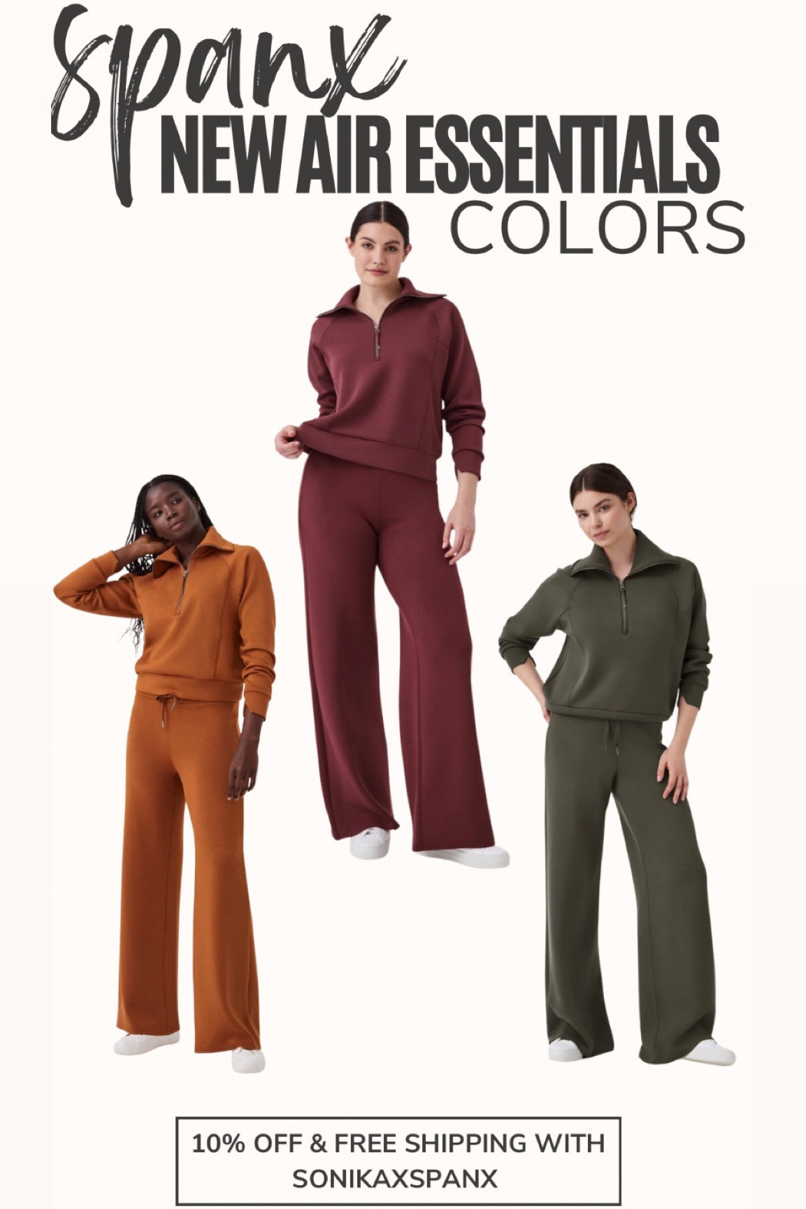 Spanx air essentials 
Discount code sonikaxspanx 
Loungesets
Two piece fall sets

#LTKunder100 #LTKsalealert #LTKstyletip