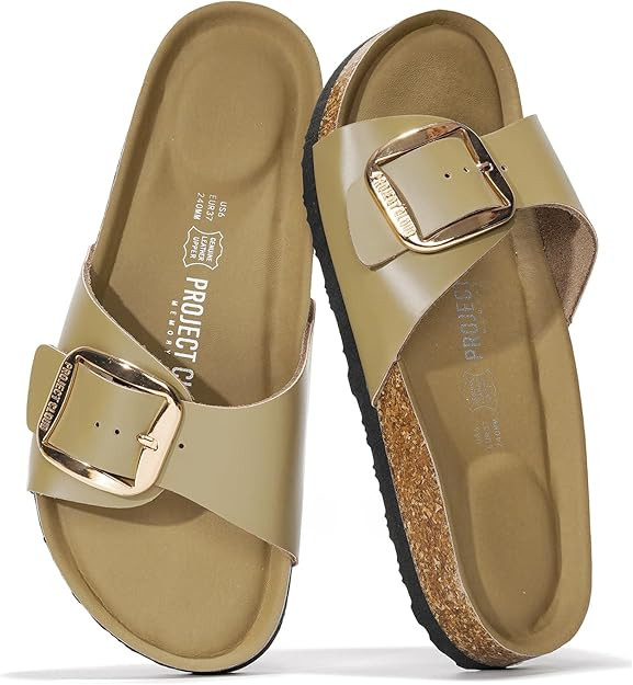 Project Cloud 100% Genuine Leather Sandals Women Dressy Beach Essentials Slides for Women Footwea... | Amazon (US)