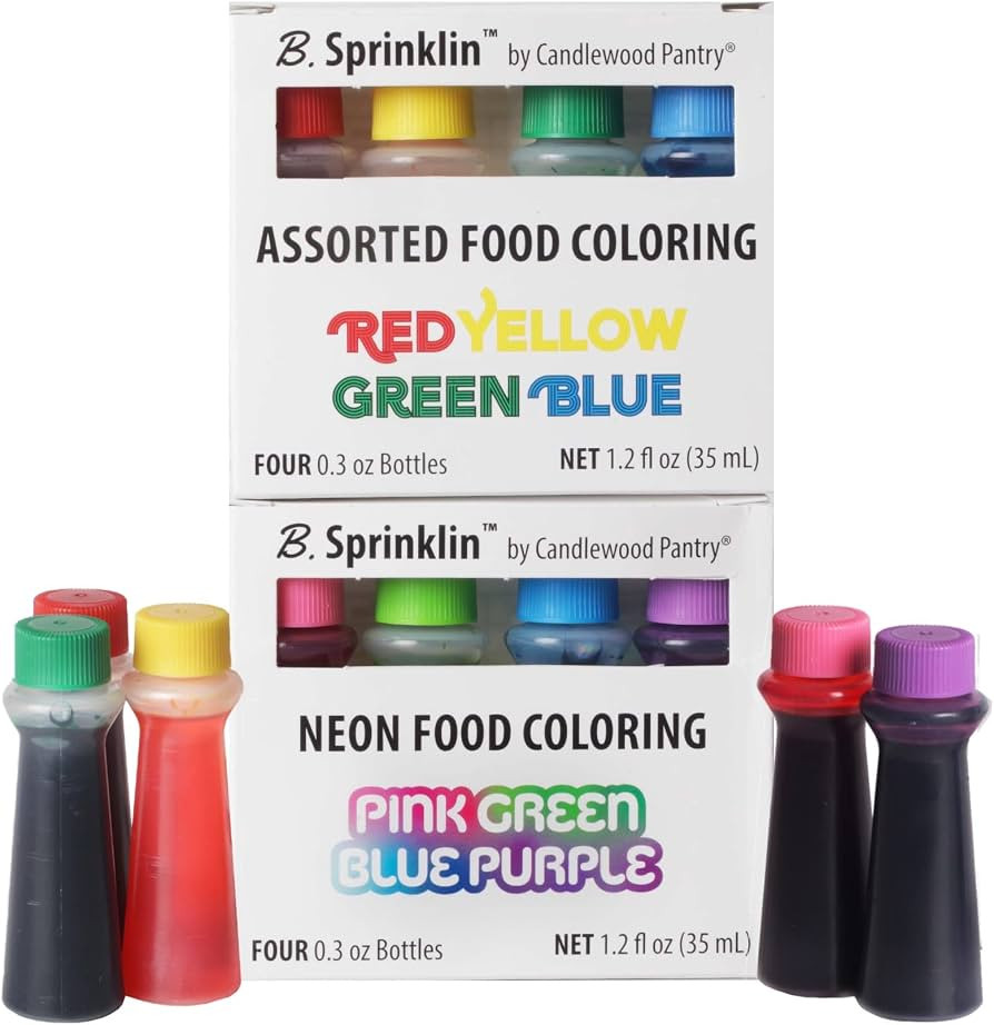 Candlewood Pantry B. Sprinklin Assorted Liquid Food Coloring Kit - 8 Bottles, 0.3 Ounces Each/Neo... | Amazon (US)