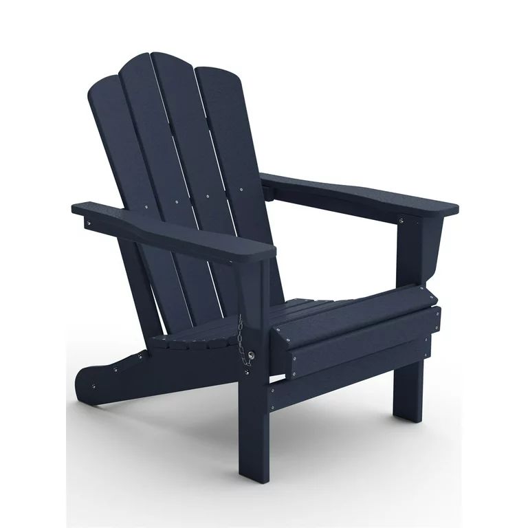 VOUA Folding Adirondack Chair Resin Outdoor Patio Furniture, Blue | Walmart (US)
