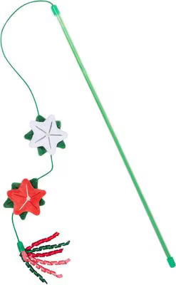 Frisco Holiday Winter Flowers Teaser Wand Cat Toy with Catnip | Chewy