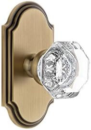 Grandeur 812240 Arc Plate Passage with Chambord Crystal Knob in Vintage Brass, 2.75 | Amazon (US)