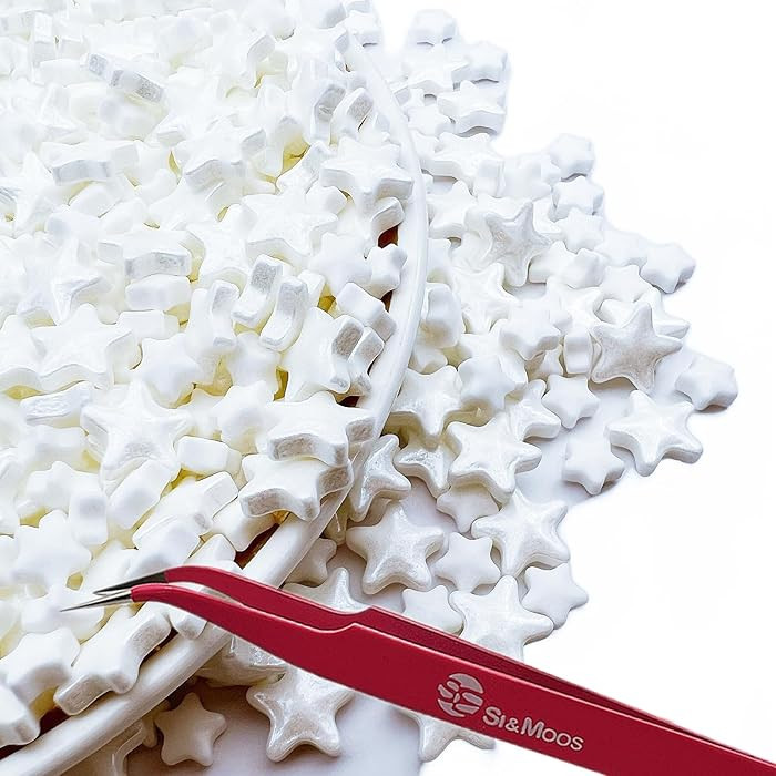 SE Si&Moos White Star Sprinkles for Cake Decorating Star Cake Decorations Large and Small Edible ... | Amazon (US)