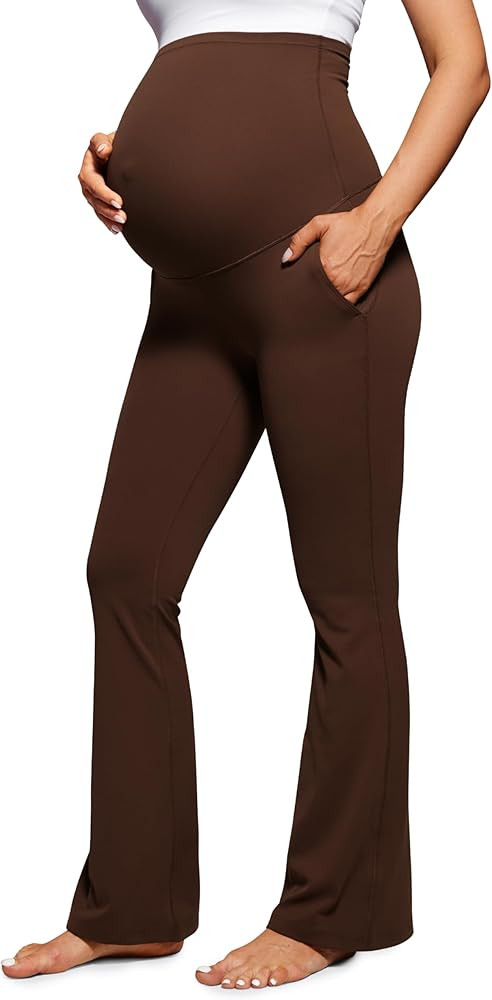 CRZ YOGA Butterluxe Maternity Flare Leggings Pockets 31'' - Workout Yoga Bootcut Pregnancy Womens... | Amazon (US)