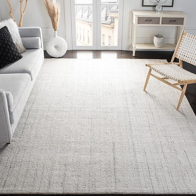 SAFAVIEH Abstract Collection 9' x 12' Light Grey ABT141E Handmade Premium Wool & Viscose Area Rug | Amazon (US)