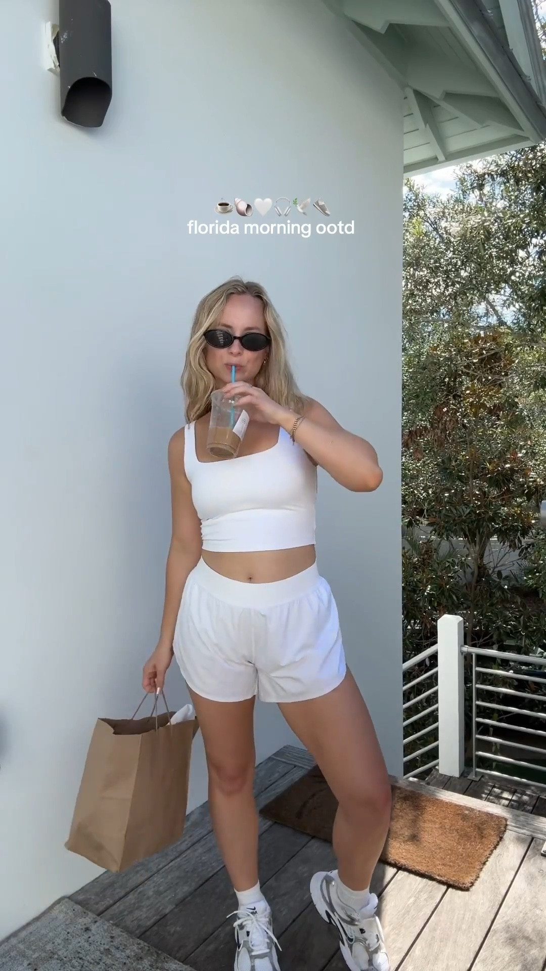 Post coffee walk | matching Amazon activewear set. Wearing s in sports bra tank and shorts. Sneakers run tts  

#LTKActive