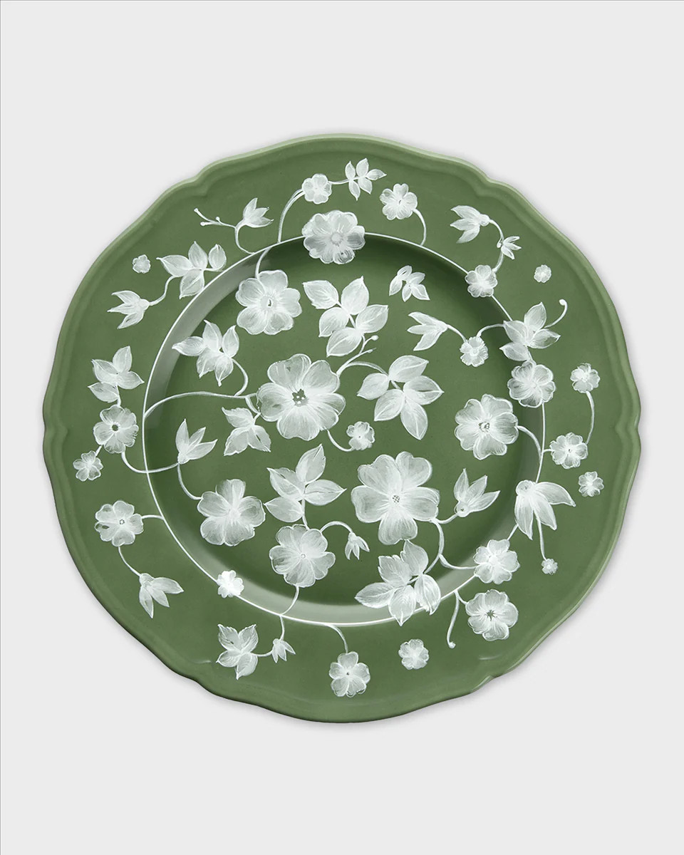 Ginori Floral Charger Green | Cabana Magazine