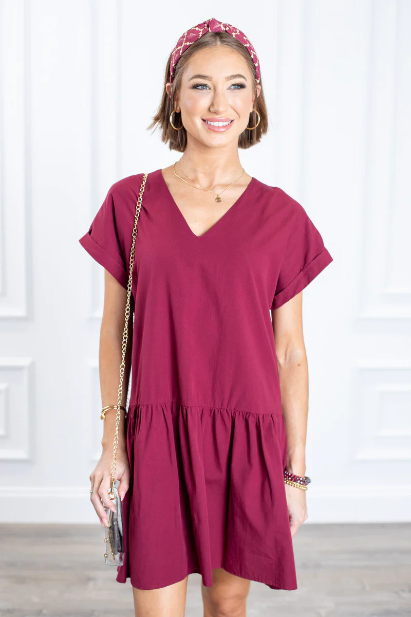 Cece Dress- Maroon | Avara