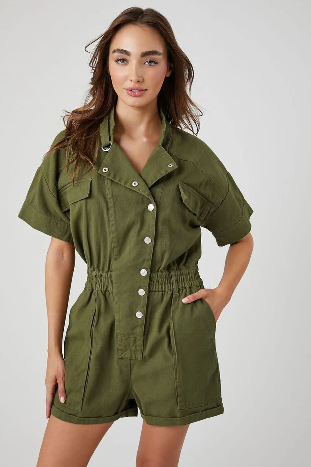 Utility Twill Romper | Forever 21 (US)