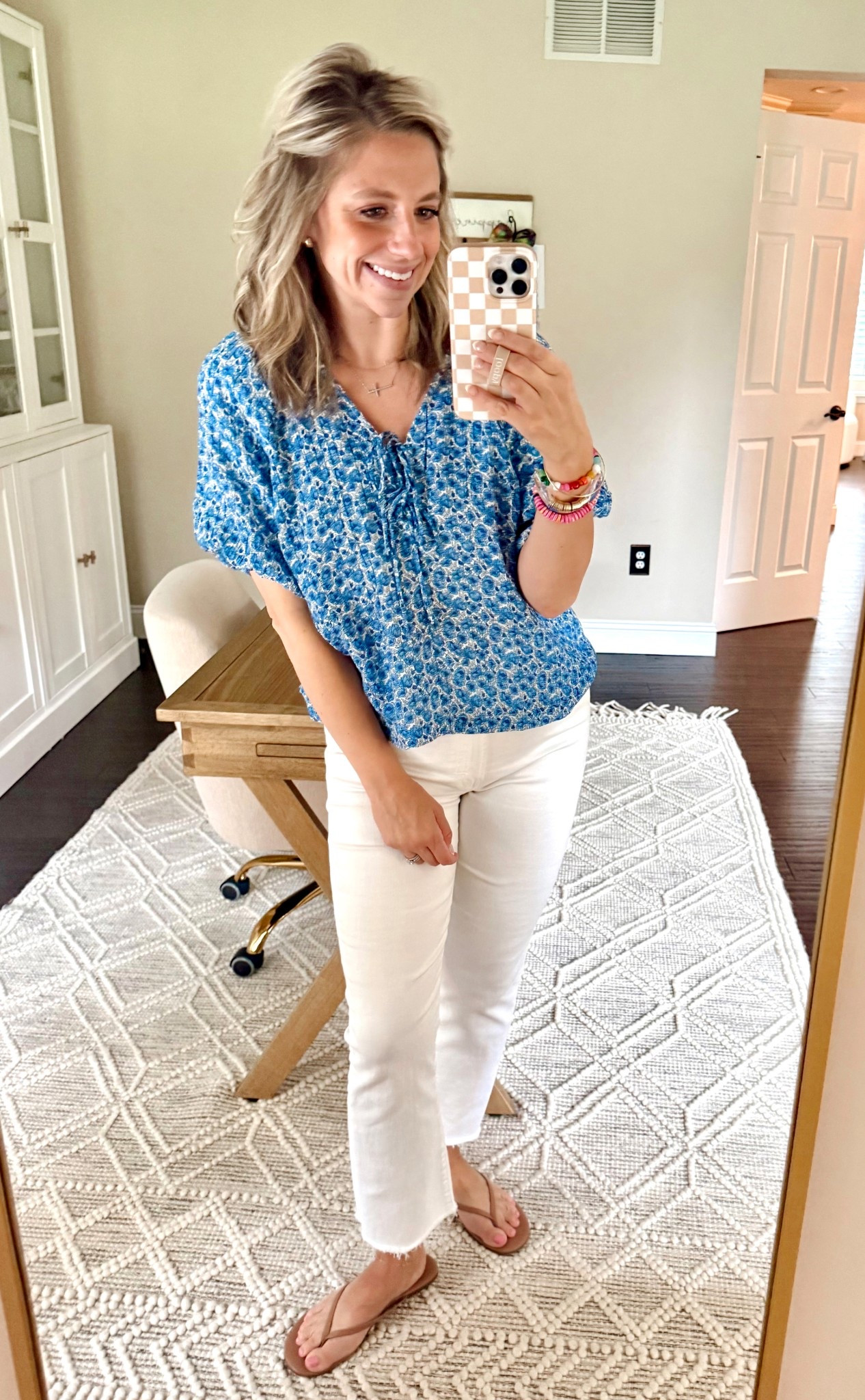 The prettiest top from Loft. Wearing a small. 💙

#LTKSeasonal #LTKPetite #LTKSaleAlert