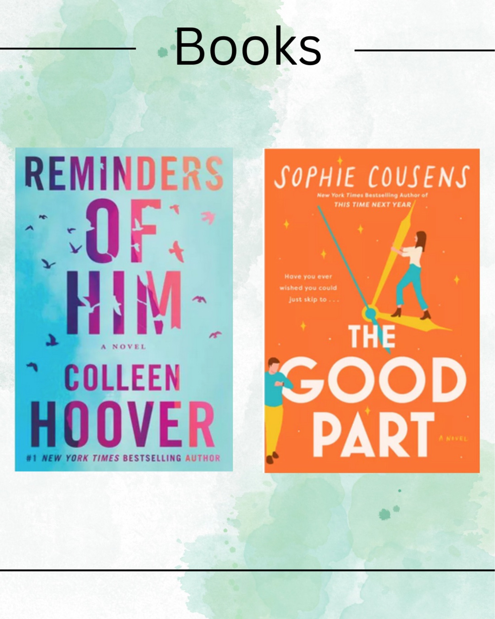 If you love books then check out these trending books at Target.

Books, book, fiction books, booktok, book lover, gift idea, gift guide, reminders of him, Colleen Hoover, the good part, Sophie cousens 

#books 

#LTKGiftGuide #LTKHoliday #LTKhome
