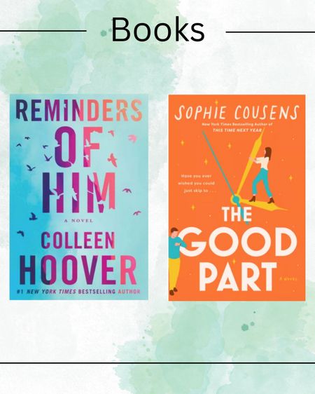 If you love books then check out these trending books at Target.

Books, book, fiction books, booktok, book lover, gift idea, gift guide, reminders of him, Colleen Hoover, the good part, Sophie cousens 

#books 

#LTKGiftGuide #LTKHoliday #LTKhome