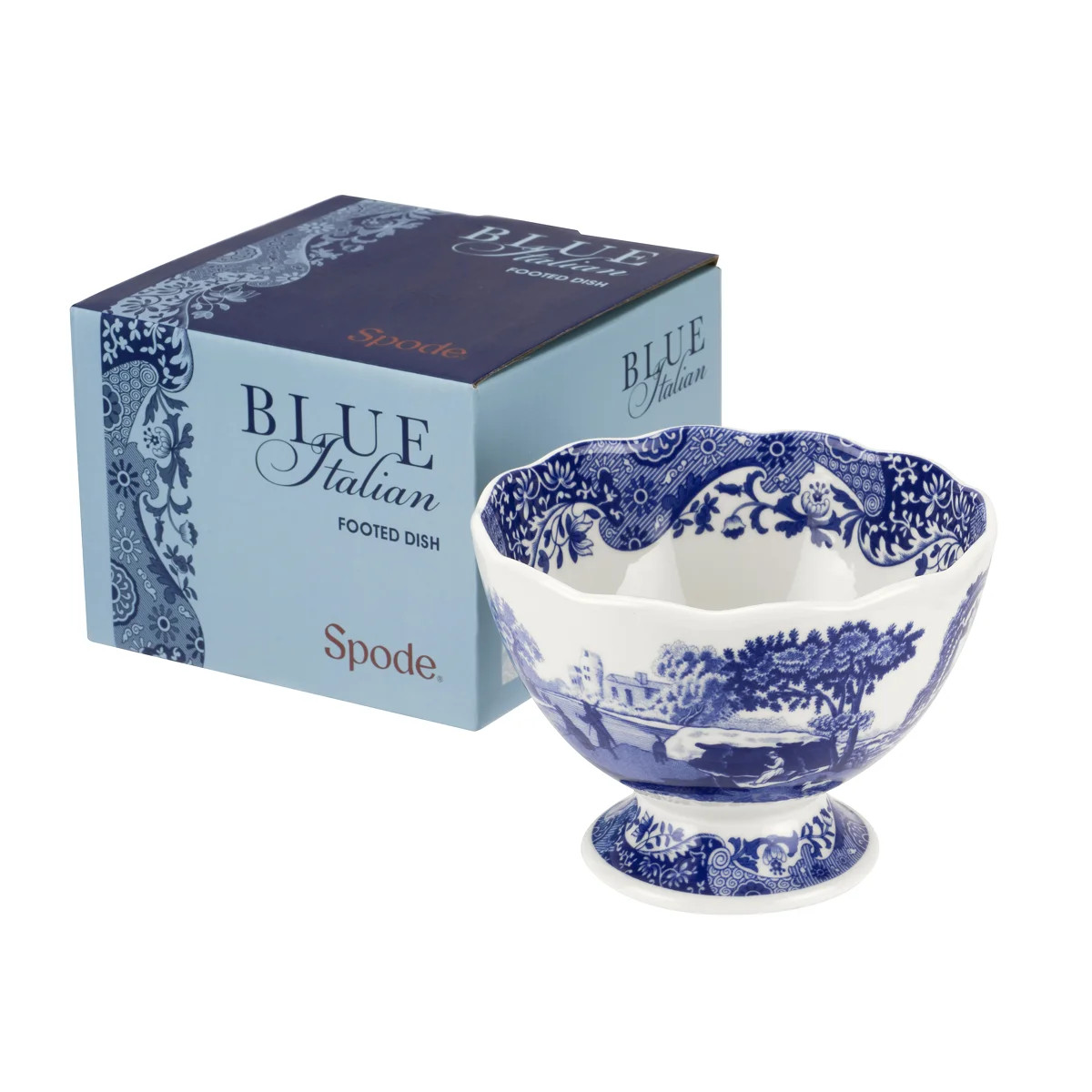 Spode Blue Italian Footed Bowl 4.75" | Birch Lane | Birch Lane