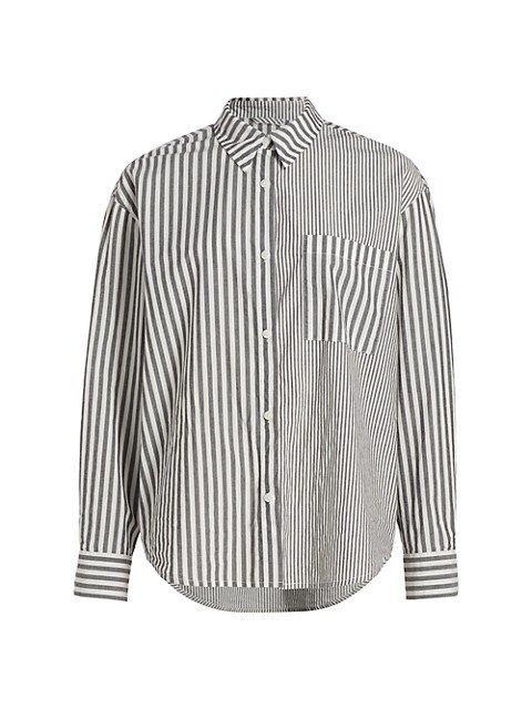 Millie Stripe Cotton Button-Front Shirt | Saks Fifth Avenue