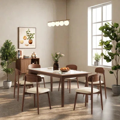 Solid Wood Rock Board Dining Table Sets. | Wayfair North America