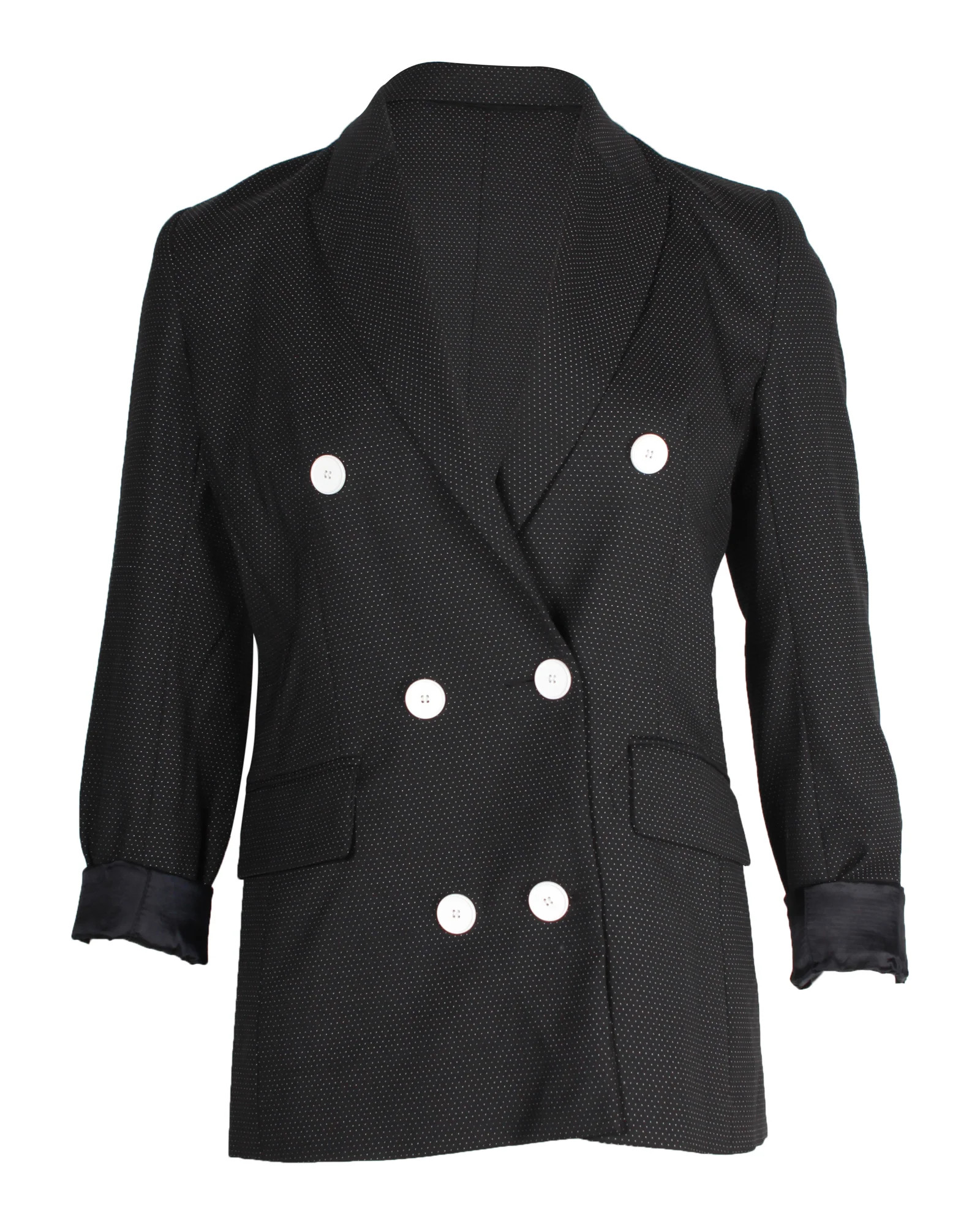 Sandro Polka Dot Blazer in Black Polyester | Shop Simon