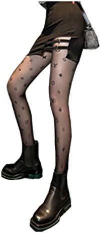 2 Pieces Women's Sexy Letter Fishnet Stockings Leggings Pantyhose with high-Waist Artifact lace T... | Amazon (US)