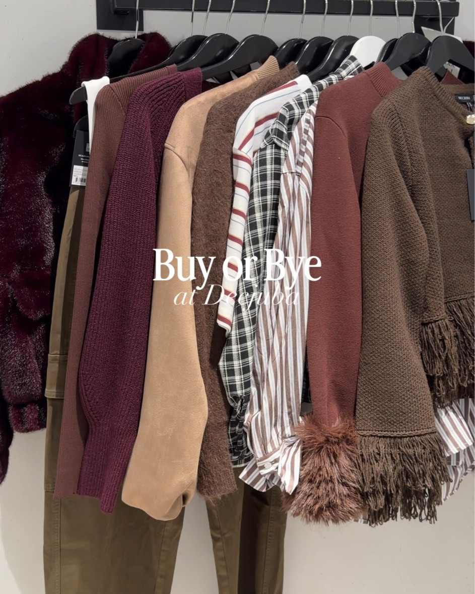 Popped in to play buy or bye today at Decjuba 🤍 So many good winter & layering pieces this season. 

Sizing:
Burgundy faux fur - 8
Fringe cardi - M
Cargo pants - 10
Burgundy knit cardigan - M
Bomber - 14
Faux fur cuff sweater - L
Stripe shirt - 14
Check shirt - 10
Oversized striped tee - M
Brown cardi - M
Knit jumper - S
Barrel Jean - 10

#LTKaustralia #LTKautumn #LTKwinter