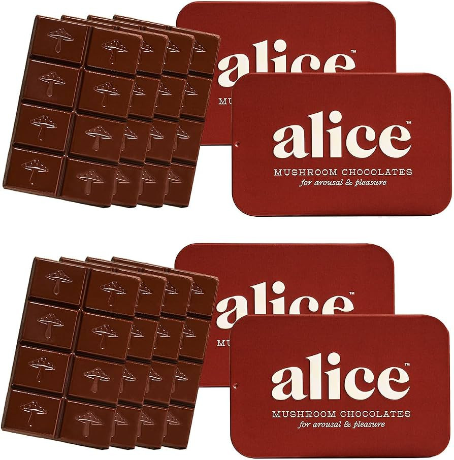 Alice Mushrooms Happy Ending 4-Pack | Sensual Mushroom Chocolates | Improves Mood, Performance, V... | Amazon (US)
