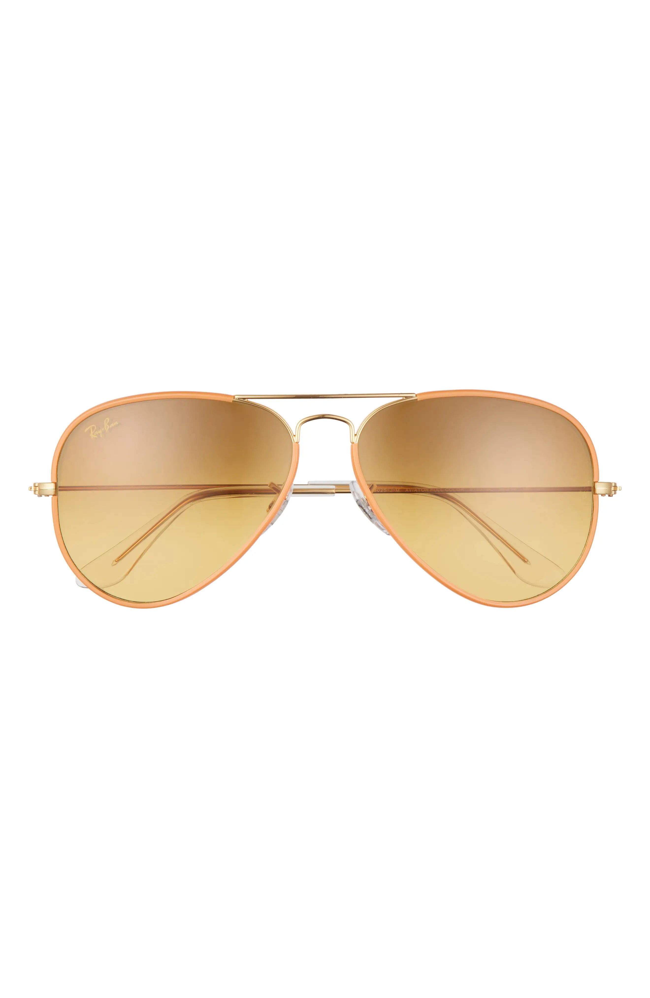 Women's Ray-Ban Aviator 58mm Sunglasses - Yellow/ Gold/ Orange Brown | Nordstrom