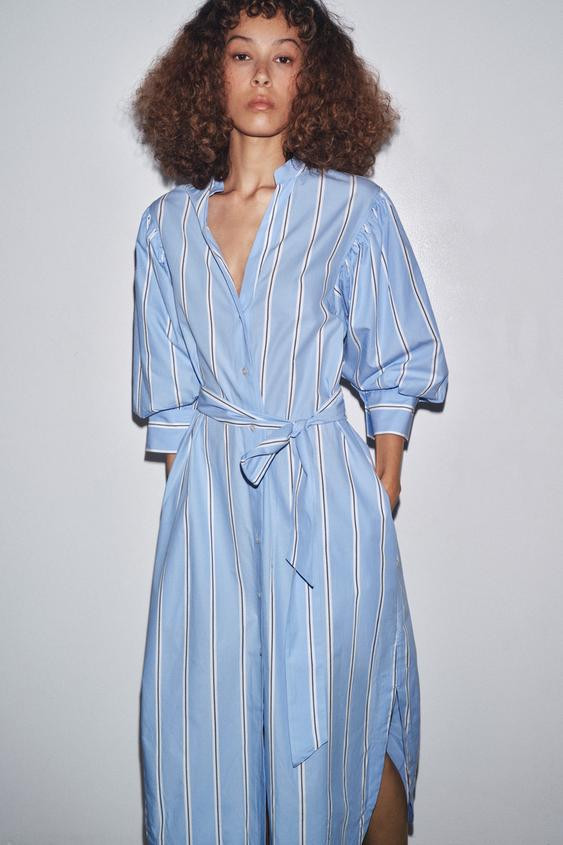 STRIPED BELTED DRESS ZW COLLECTION | Zara US