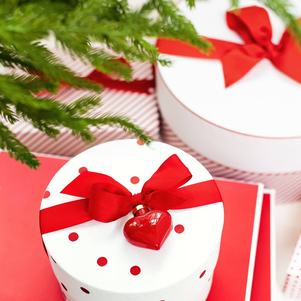 Red Diagonal Striped Large Round Gift Box White - Sugar Paper™ + Target | Target