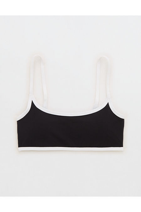 OFFLINE By Aerie Real Me Tipped Scoop Sports Bra Women's True Black XXS | Aerie