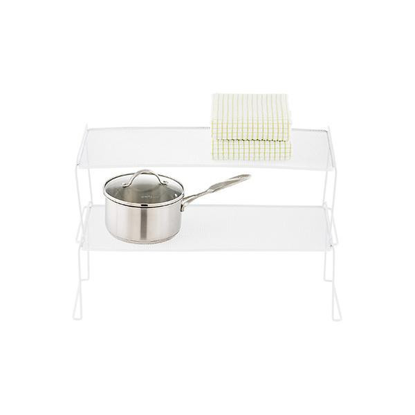Long White Mesh Stackable Shelf | The Container Store