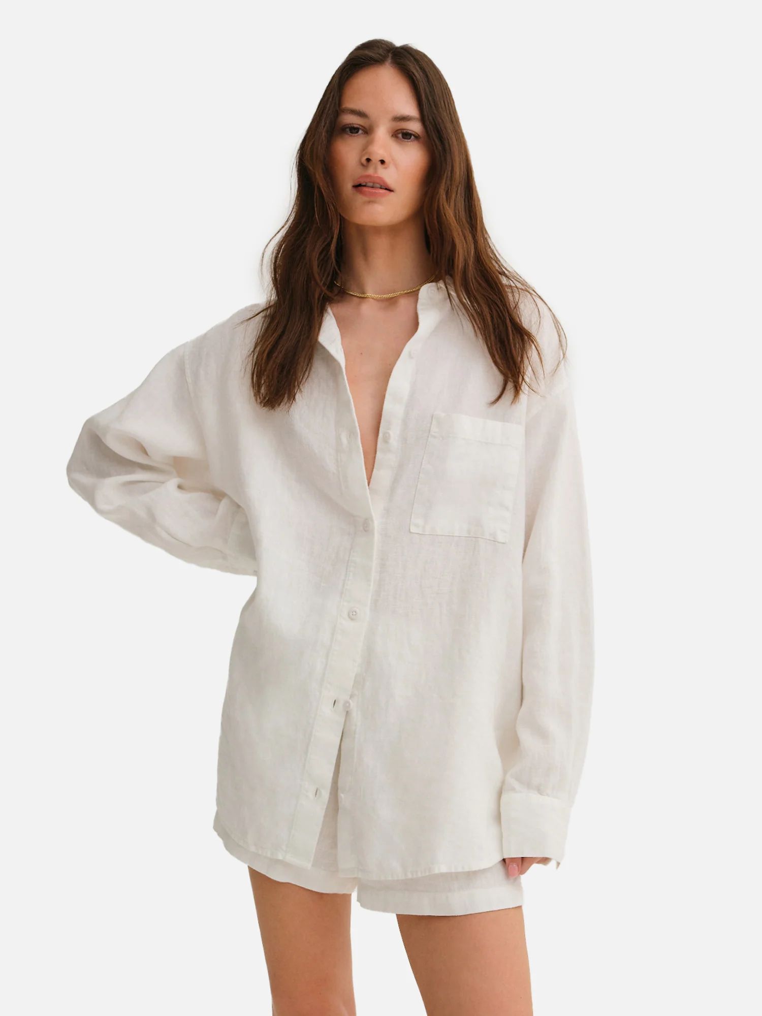 Organic Linen Oversized Button Down | MATE The Label