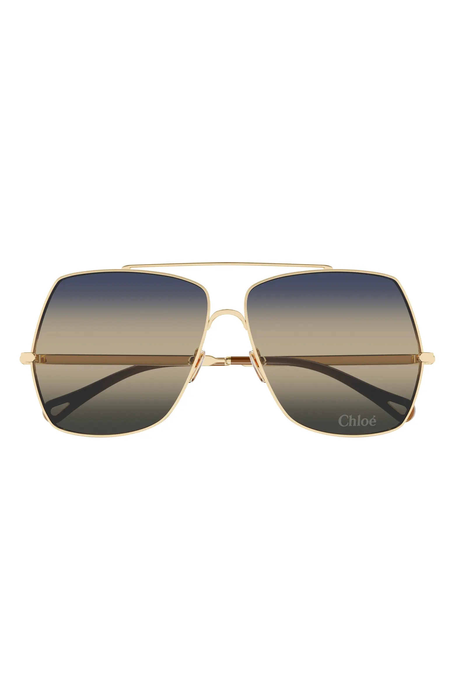 Chloé 62mm Oversize Gradient Rectangular Sunglasses | Nordstrom | Nordstrom