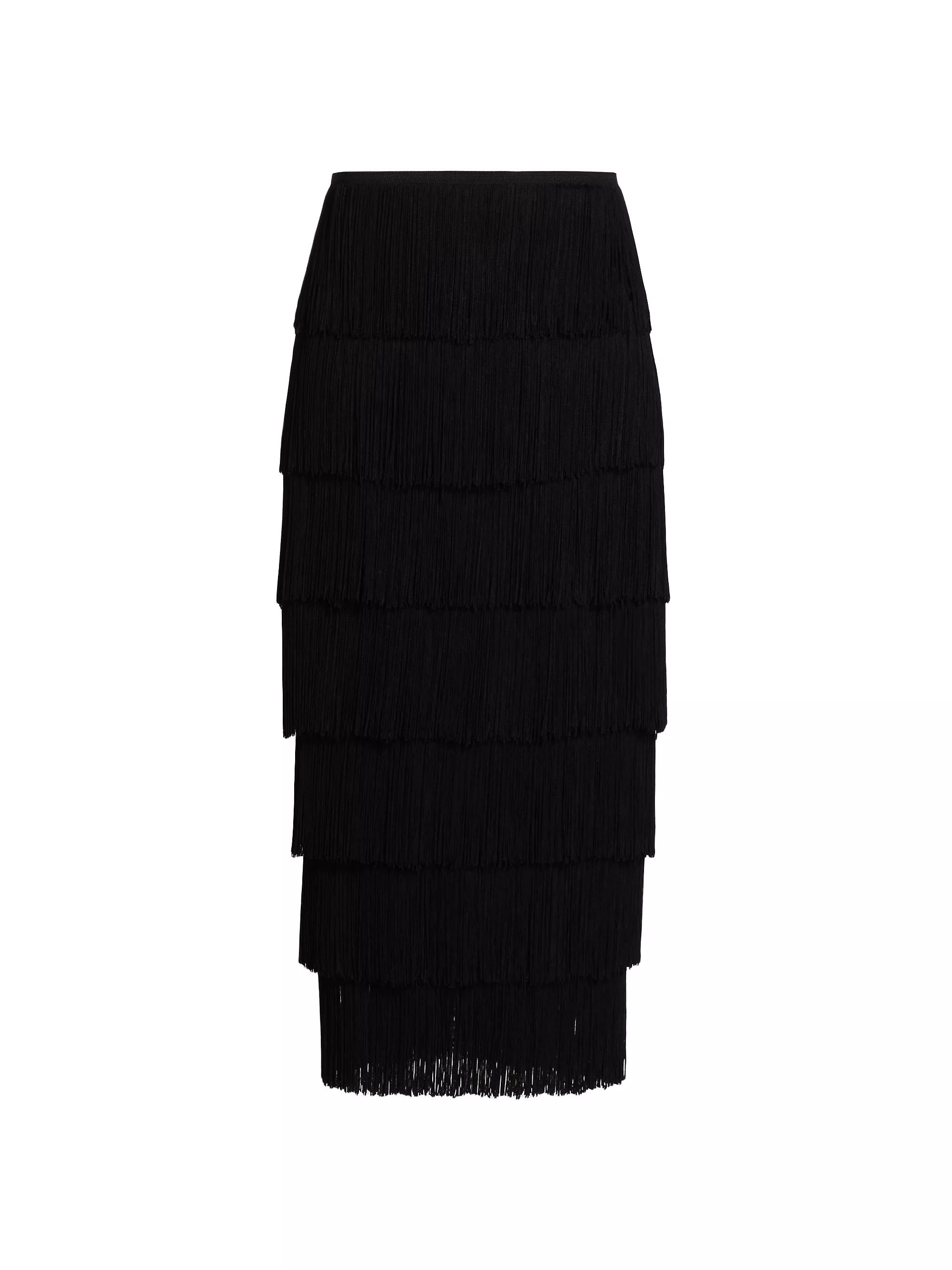 Tiered Fringe Midi-Skirt | Saks Fifth Avenue