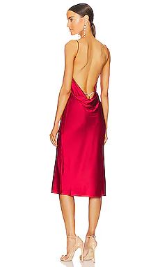 fleur du mal Crystal Low Back Midi Slip Dress in Rouge from Revolve.com | Revolve Clothing (Global)