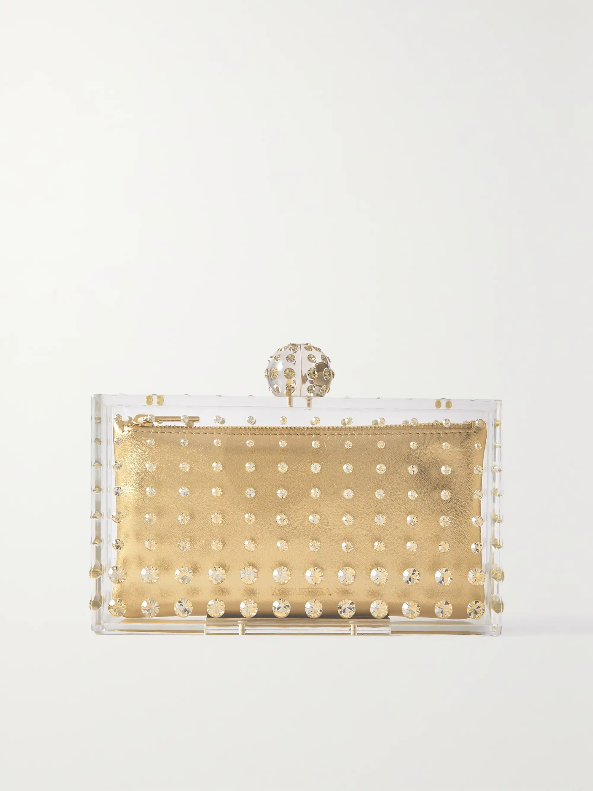 Tequila crystal-embellished resin and metallic leather clutch | NET-A-PORTER (US)
