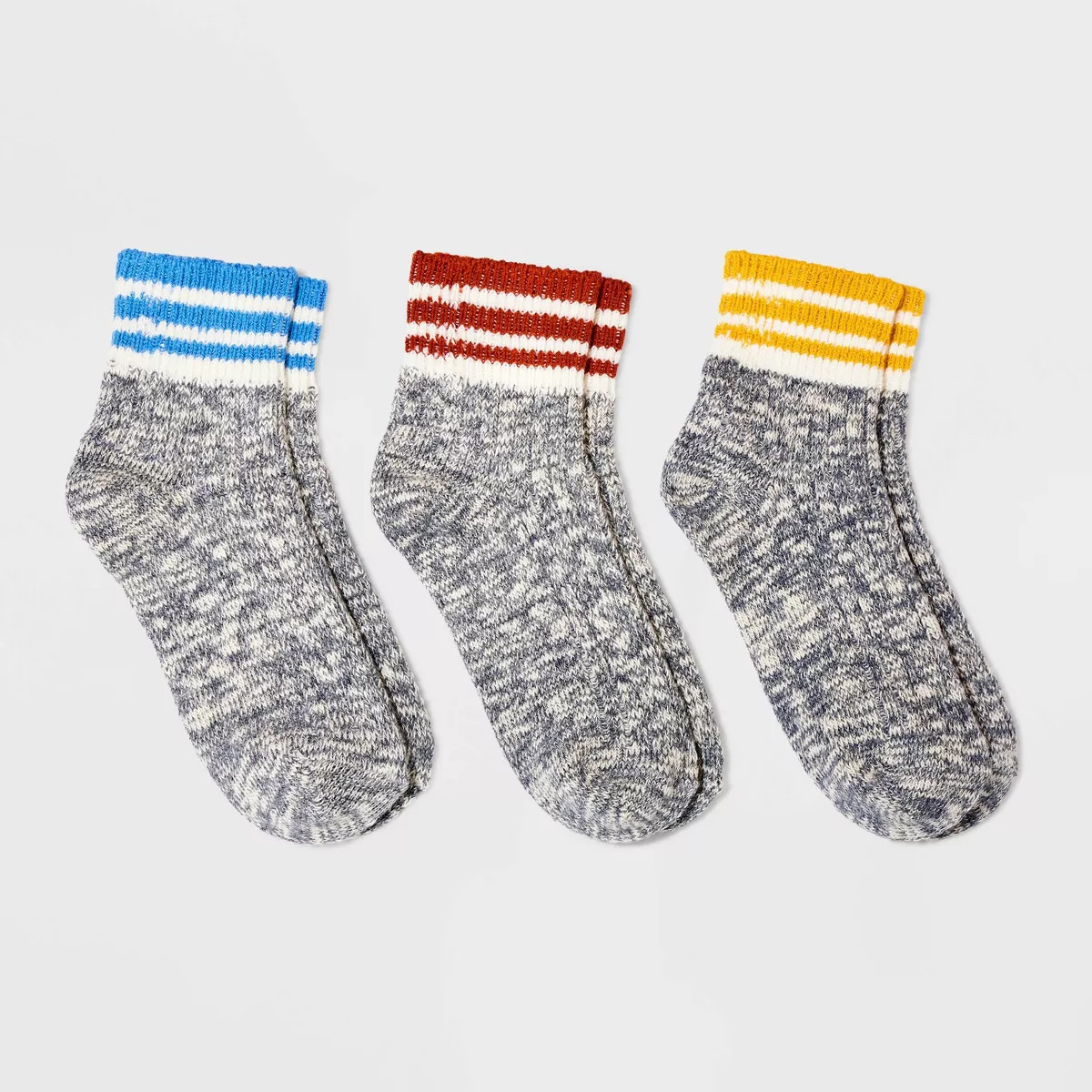 Women's Striped Varsity Marled Ankle Socks 3pk - Universal Thread™ 4-10 | Target