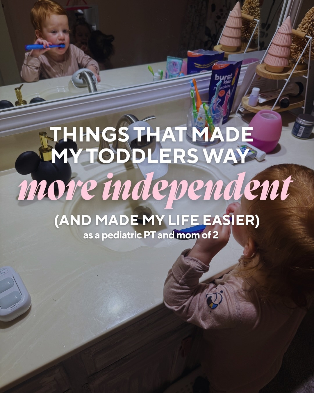 I used to feel like I was being summoned every 2 minutes 😅

And while it’s normal…it also doesn’t have to stay that way.

A lot of toddler independence comes down to how their environment is set up, not just what they’re capable of.

Once we made a few simple changes around the house (especially in the bathroom), I started noticing:
✨ more “I do it”
✨ fewer frustrations (for ALL of us)
✨ and so much more confidence in their little routines

You don’t need to do more… just set things up so they can.

What do you use to help your little one be independent?