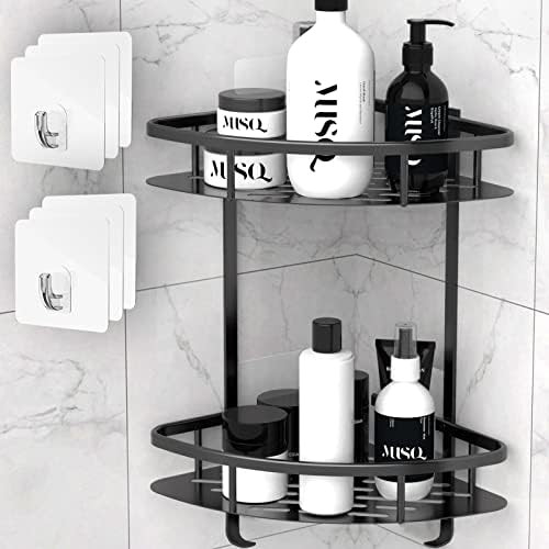 Flowmist Shower Caddy Corner Shelf, 2 Tiers Shower Organizer, No Drilling Wall Mounted Aluminum A... | Amazon (US)