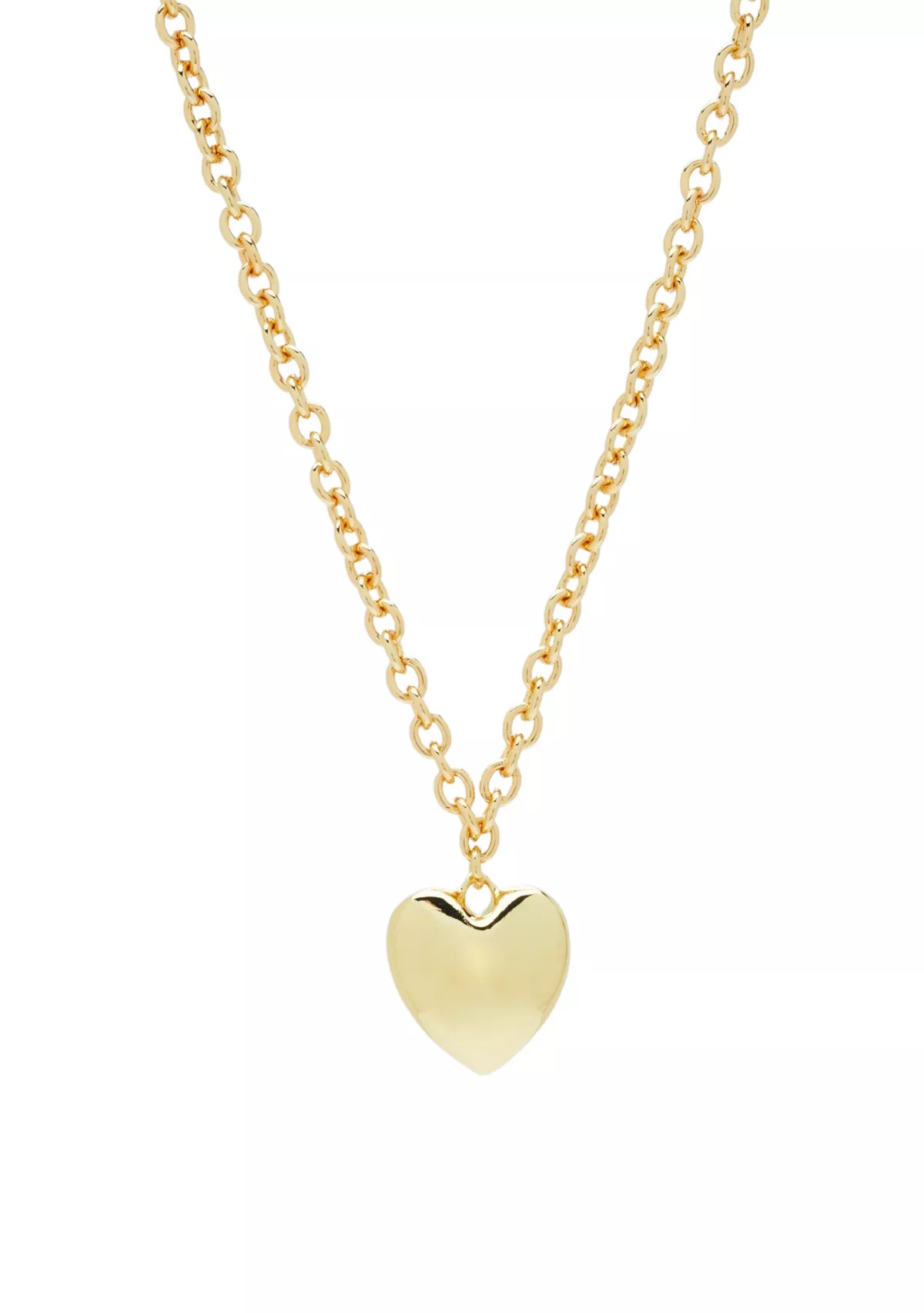 Gold Tone Puffed Heart Pendant Necklace | Belk