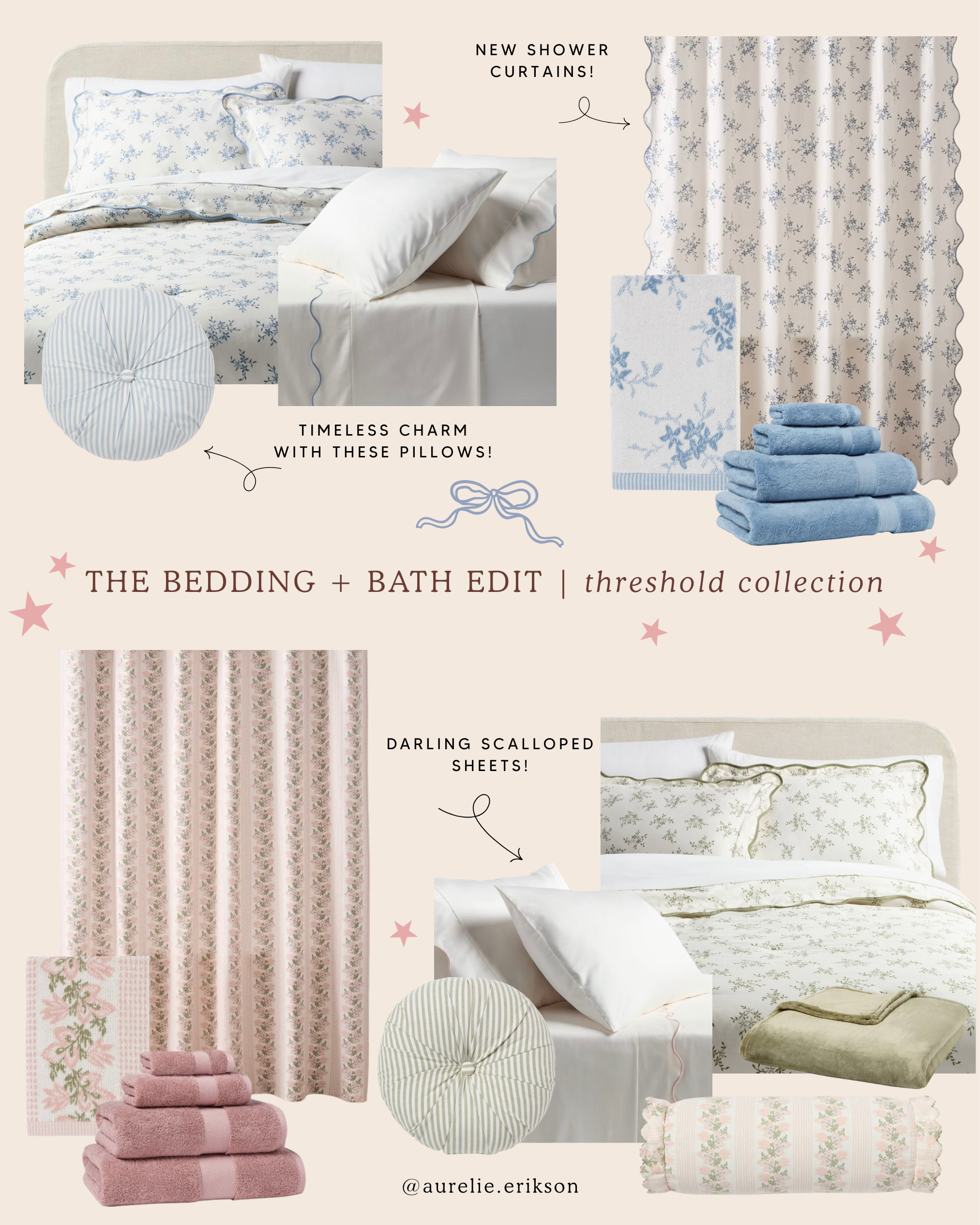 The new bedding and bath collection from Threshold at Target is to die for! Scalloped edges and ditsy floral prints to love, with timeless patterned pillows, perfect for a bedroom refresh. 

 #LTKHome