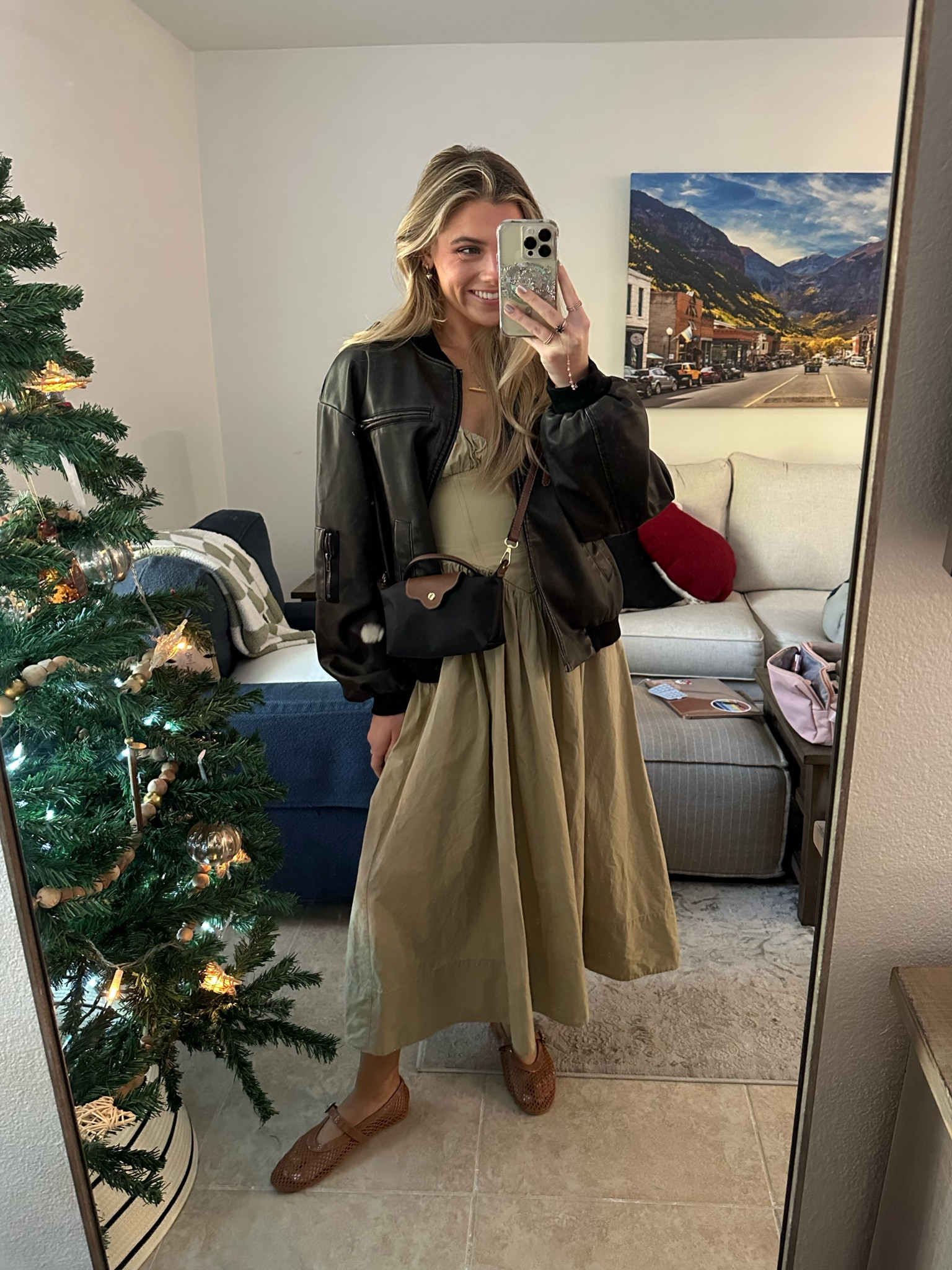 Ronny Kobo Carmine Bustier Cotton Poplin Midi Dress. Edikted faux leather oversized jacket. Longchamp dupe purse from TikTok shop but linking similar Amazon find. Mesh ballet flats from Amazon! Holiday outfit. Christmas. Cold weather fashionn

#LTKSeasonal #LTKHoliday #LTKShoeCrush